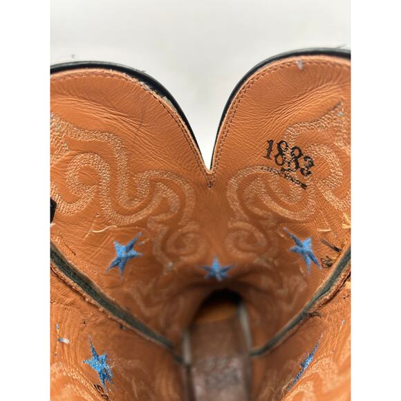 Lucchese 1883 Women's Western Cowboy Boots black & Blue Python Leather 7 - Picture 15 of 16